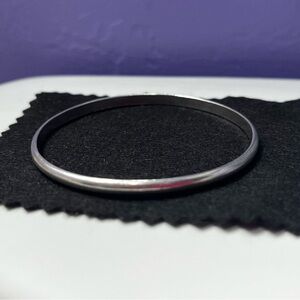 Sterling Silver Solid Round Bangle Bracelet